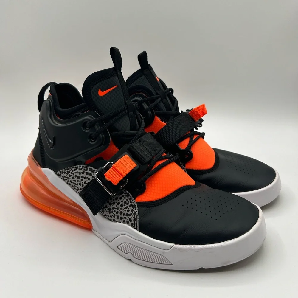 Nike Air Force 270 Safari BLACK/HYPER CRIMSON-WOLF GREY-WHITE Pre Owned Size 9.5 - Picture 4 of 7